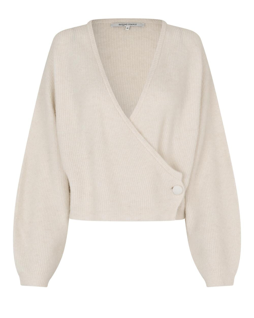 Gabby Wrap striktrøje - Soft Beige